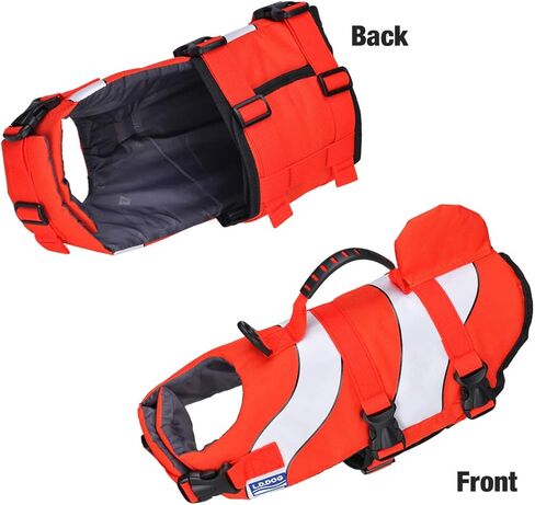 سترة نجاة للكلاب، سترة نجاة تعويم للحيوانات الأليفة، سترة نجاة للكلاب، بدلة سباحة مع مقبض لسلامة المياه على الشاطئ، حمام السباحة، القوارب (كبير، سمكة المهرج) in Kuwait