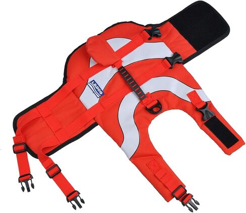 سترة نجاة للكلاب، سترة نجاة تعويم للحيوانات الأليفة، سترة نجاة للكلاب، بدلة سباحة مع مقبض لسلامة المياه على الشاطئ، حمام السباحة، القوارب (كبير، سمكة المهرج) in Kuwait