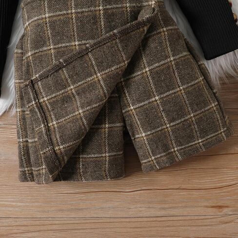 Madjtlqy Toddler Baby Girl Fall Winter Clothes Outfits Knitted Solid Long Sleeve Turtleneck Pullover Tops + Mini Skirts Set in Kuwait