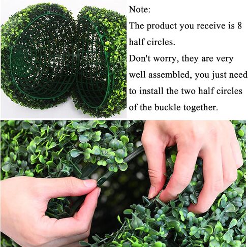 تيفولي نباتات كروية صناعية من خشب البقس مقاس 6 انش، نباتات معلقة لتزيين حفلات الزفاف والشرفة الامامية والاماكن الداخلية والخارجية من 4 قطع in Kuwait