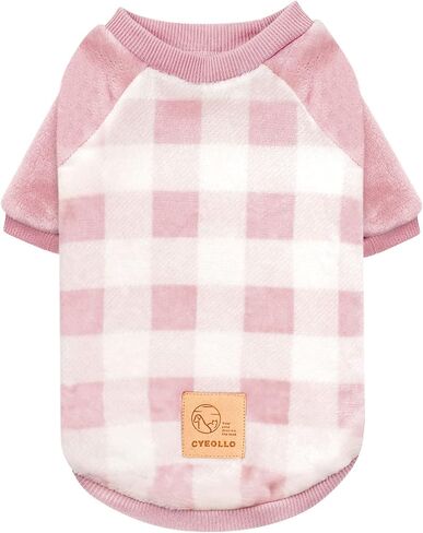 cyeollo Dog Sweater Buffalo Plaid Dog Flannel Winter Sweatshirt Coats Pink Dog Clothes for Small Dogs Size XL in Saudi Arabia