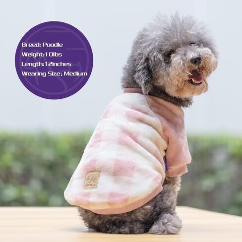 cyeollo Dog Sweater Buffalo Plaid Dog Flannel Winter Sweatshirt Coats Pink Dog Clothes for Small Dogs Size XL in Saudi Arabia