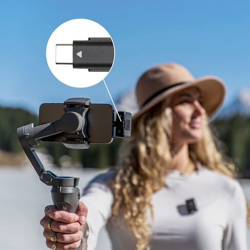 محول الهاتف المحمول AIROKA الأصلي لميكروفون DJI، يوصل الميكروفون بجهاز (محول من النوع C)، أسود in Saudi Arabia