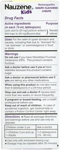 Nauzene Kids Upset Stomach & Nausea Relief Liquid, Grape, 4 Ounce by Nauzene in Kuwait