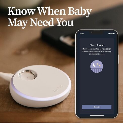 جهاز مراقبة الأطفال الذكي Owlet Dream Duo 2 - جهاز مراقبة الطفل بالفيديو عالي الدقة 1080 بكسل مع جورب الأحلام - جهاز مراقبة قدم الطفل ومستشعر يتتبع مستويات ضربات القلب والأكسجين عند الرضع وحديثي الولادة in Kuwait