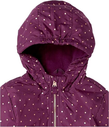 معطف شتوي بغطاء للرأس للفتيات من OshKosh B'gosh، أرجواني مع نقاط فويل أنيقة بالكامل in Kuwait