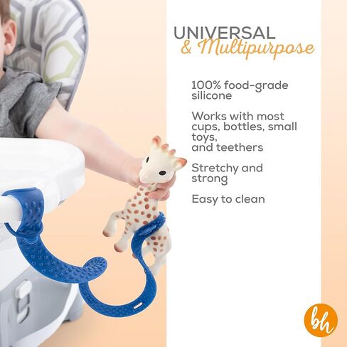 BooginHead SippiGrip Food-Grade Silicone Baby Bottle Holder & Sippy Cup Strap, 2-Pack Blue & Teal in Kuwait