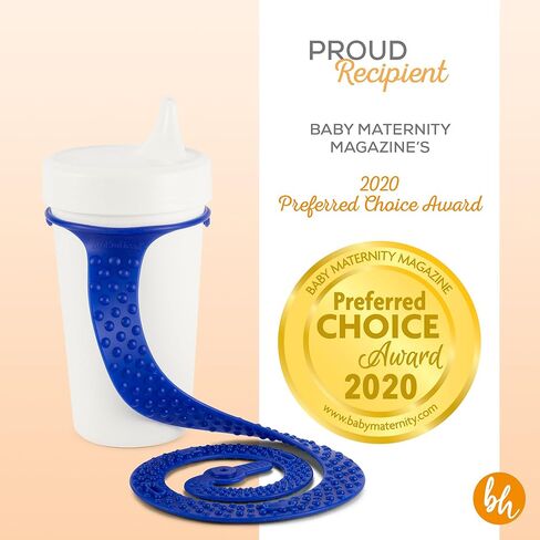 BooginHead SippiGrip Food-Grade Silicone Baby Bottle Holder & Sippy Cup Strap, 2-Pack Blue & Teal in Kuwait