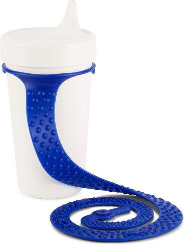 BooginHead SippiGrip Food-Grade Silicone Baby Bottle Holder & Sippy Cup Strap, 2-Pack Blue & Teal in Kuwait