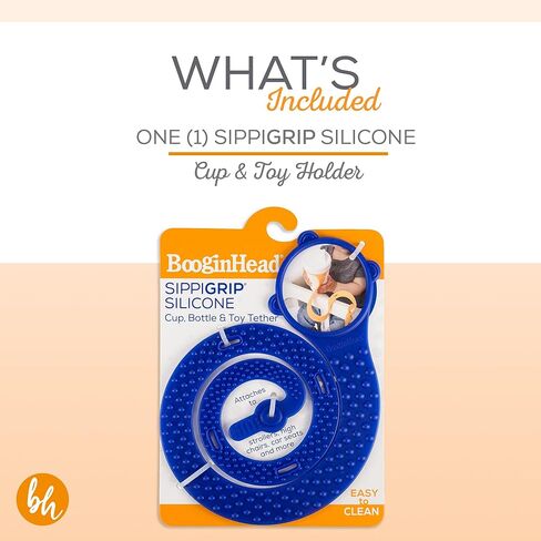 BooginHead SippiGrip Food-Grade Silicone Baby Bottle Holder & Sippy Cup Strap, 2-Pack Blue & Teal in Kuwait