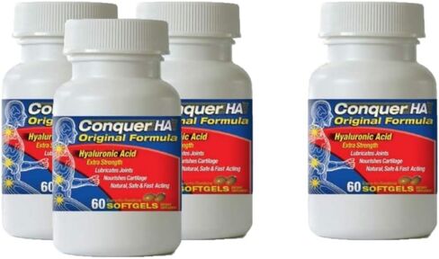 Conquer HA Original Form Hyaluronic Acid Pack of 4, Improve Mobility, Flexibility - 60 softgel Caps in Saudi Arabia