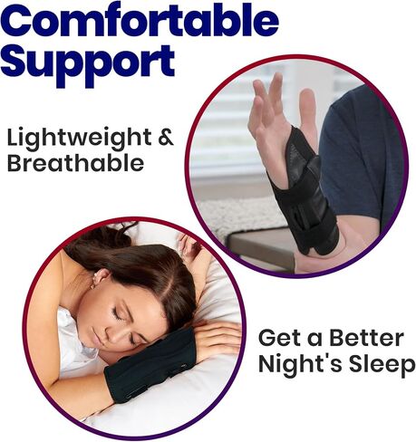 Carpal Tunnel Wrist Brace | Night Wrist Support Guard | Wrist Splint & Hand Brace | Carpal Tunnel Syndrome & Wrist Tendonitis Pain Relief with Forearm Compression | For Men & Women (Left Wrist Brace) in Saudi Arabia
