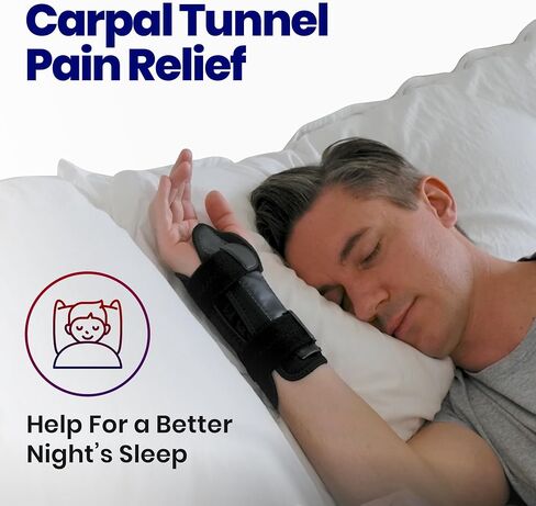 Carpal Tunnel Wrist Brace | Night Wrist Support Guard | Wrist Splint & Hand Brace | Carpal Tunnel Syndrome & Wrist Tendonitis Pain Relief with Forearm Compression | For Men & Women (Left Wrist Brace) in Saudi Arabia
