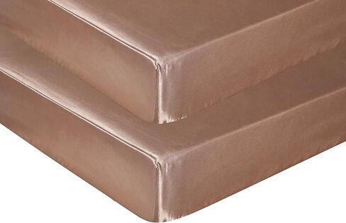 2 Pack Satin Crib Sheets for Baby Hair Soft and Silky Fitted Crib Sheets Neutral Colors for Standard Size Crib and Toddler Mattress Gender Neutral Crib Sheets in Kuwait