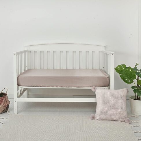 2 Pack Satin Crib Sheets for Baby Hair Soft and Silky Fitted Crib Sheets Neutral Colors for Standard Size Crib and Toddler Mattress Gender Neutral Crib Sheets in Kuwait