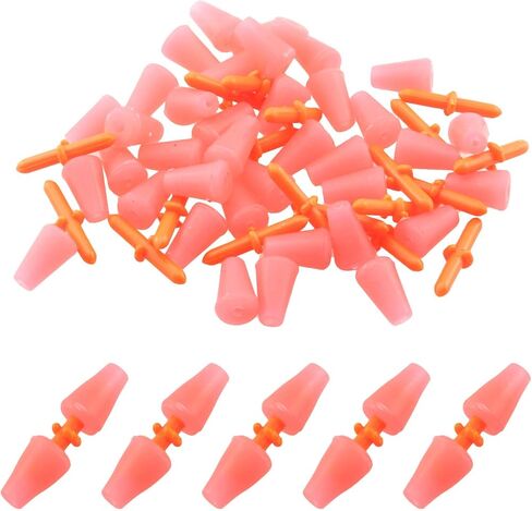 WHYHKJ 50pcs Fishing Bobber Stopper Cara Rod Bobber Float Stoppers Fishing Accessories Fishing Equipment Fishing Tackle, Orange in Saudi Arabia