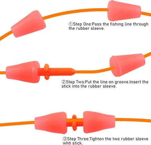WHYHKJ 50pcs Fishing Bobber Stopper Cara Rod Bobber Float Stoppers Fishing Accessories Fishing Equipment Fishing Tackle, Orange in Saudi Arabia