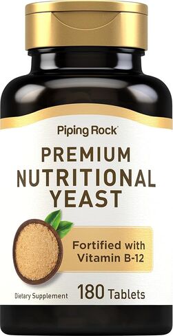 أقراص بايبينج روك للخميرة الغذائية | 180 عدد | معزز بفيتامين ب12 | مجمع بريميوم | مكمل نباتي | غير معدّل وراثيًا، وخالي من الغلوتين in Kuwait