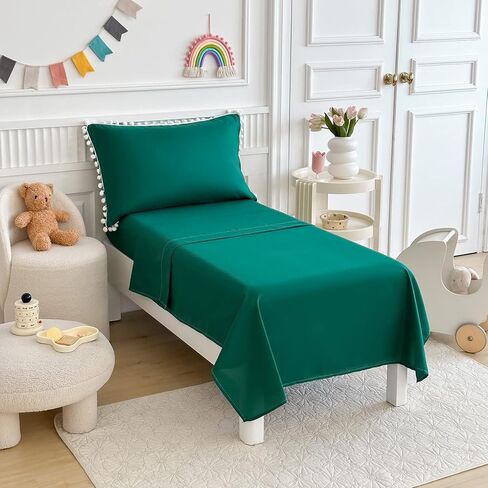 طقم سرير طفل صغير 4 قطع بوهو بول بوم بوم سرير طفل صغير مجموعة سرير في حقيبة أنيقة بوهو بوم هامش المعزي للبنين بنات مع ورقة جاهزة، ورقة أعلى، وغطاء وسادة قياسي الأرجواني in Kuwait