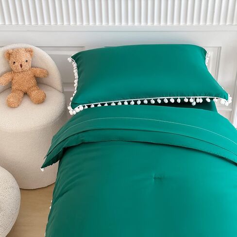 طقم سرير طفل صغير 4 قطع بوهو بول بوم بوم سرير طفل صغير مجموعة سرير في حقيبة أنيقة بوهو بوم هامش المعزي للبنين بنات مع ورقة جاهزة، ورقة أعلى، وغطاء وسادة قياسي الأرجواني in Kuwait