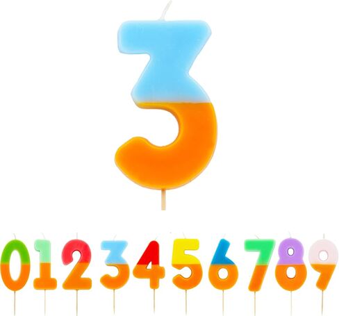 Talking Tables Orange and Pink Number 2 Candle for Cakes | Birthday Cake Topper Decorations for Kids Party, Boys, Girls 2nd, 21st Party, Anniversary, Milestone in Saudi Arabia