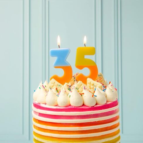 Talking Tables Orange and Pink Number 2 Candle for Cakes | Birthday Cake Topper Decorations for Kids Party, Boys, Girls 2nd, 21st Party, Anniversary, Milestone in Saudi Arabia