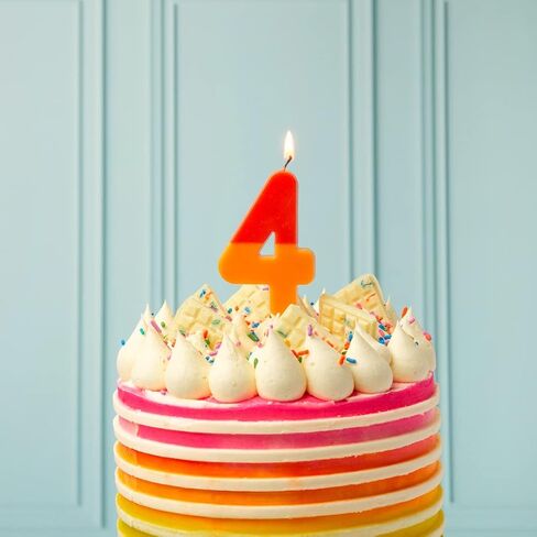 Talking Tables Orange and Pink Number 2 Candle for Cakes | Birthday Cake Topper Decorations for Kids Party, Boys, Girls 2nd, 21st Party, Anniversary, Milestone in Saudi Arabia