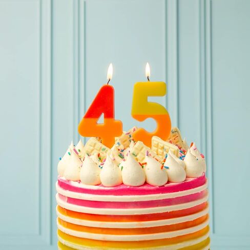 Talking Tables Orange and Pink Number 2 Candle for Cakes | Birthday Cake Topper Decorations for Kids Party, Boys, Girls 2nd, 21st Party, Anniversary, Milestone in Saudi Arabia