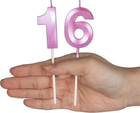 Gold 90th Birthday Candles for Cakes, Number 90 9 Glitter Candle Cake Topper for Party Anniversary Wedding Celebration Decoration in Kuwait