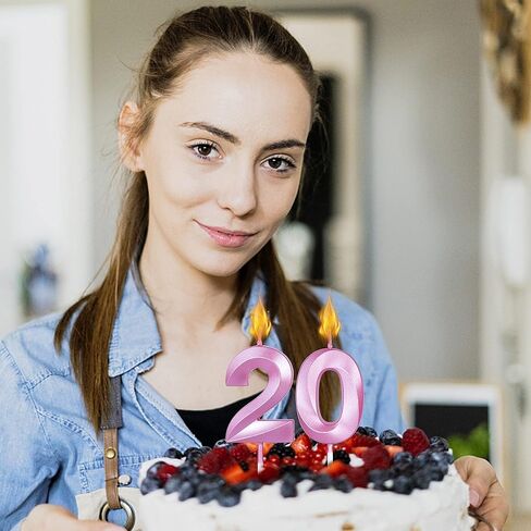 Gold 90th Birthday Candles for Cakes, Number 90 9 Glitter Candle Cake Topper for Party Anniversary Wedding Celebration Decoration in Kuwait