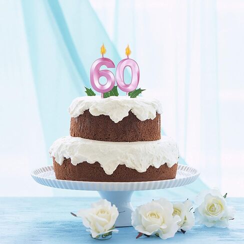 Gold 90th Birthday Candles for Cakes, Number 90 9 Glitter Candle Cake Topper for Party Anniversary Wedding Celebration Decoration in Kuwait