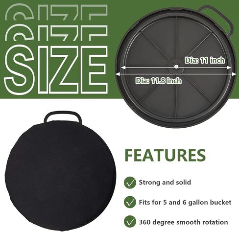 Lewtemi 4 Pcs 5 Gallon Bucket Lid Comfortable Bucket Seats Bucket Seat Cushion 360 Degree Bucket Swivel Lid with Waterproof Cover for Dove Duck Hunting Fishing Gardening Camping Baseball Softball in Kuwait