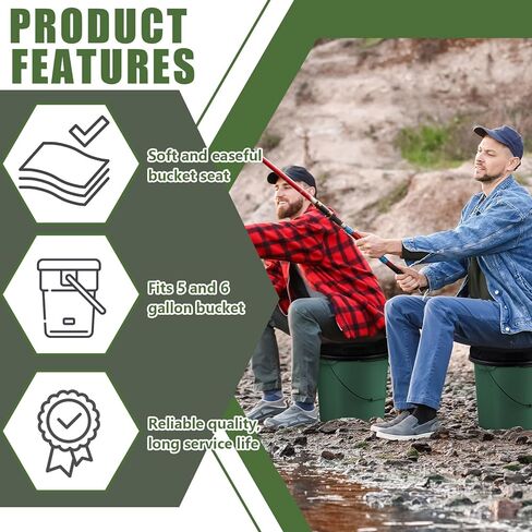Lewtemi 4 Pcs 5 Gallon Bucket Lid Comfortable Bucket Seats Bucket Seat Cushion 360 Degree Bucket Swivel Lid with Waterproof Cover for Dove Duck Hunting Fishing Gardening Camping Baseball Softball in Kuwait