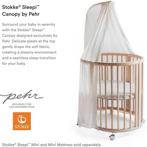 Stokke Sleepi Canopy by Pehr، رمادي - مظلة سرير حالمة لسرير الأطفال Sleepi Mini & Crib/Bed - متوفرة بألوان عديدة - Oeko-Tex Standard 100 in Kuwait