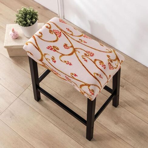 Bifaunvogel Bar Stool Cover Rectangle Set of 2 Printed Stretch Counter Height Bar stools Slipcovers Saddle Stool Slipcover Bench Seat Protector Backless Bar Stools Covers for Kitchen Counter #8 in Saudi Arabia