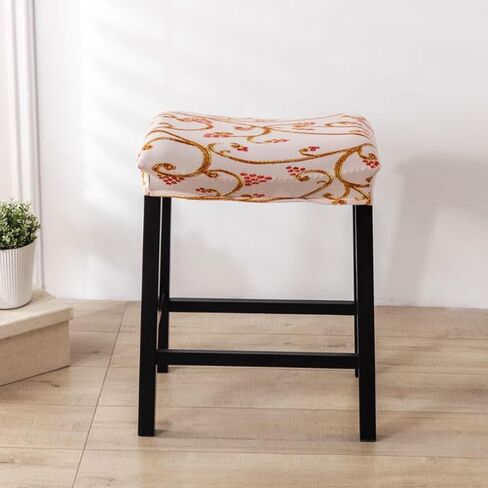 Bifaunvogel Bar Stool Cover Rectangle Set of 2 Printed Stretch Counter Height Bar stools Slipcovers Saddle Stool Slipcover Bench Seat Protector Backless Bar Stools Covers for Kitchen Counter #8 in Saudi Arabia
