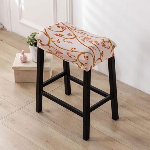 Bifaunvogel Bar Stool Cover Rectangle Set of 2 Printed Stretch Counter Height Bar stools Slipcovers Saddle Stool Slipcover Bench Seat Protector Backless Bar Stools Covers for Kitchen Counter #8 in Saudi Arabia