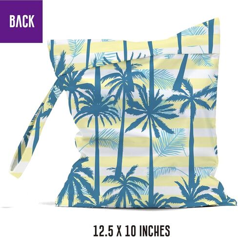 JRHung حقيبة مبللة مقاومة للماء، حقيبة قماش قابلة لإعادة الاستخدام، حقيبة رطبة وجافة، حقيبة غسيل كبيرة للسفر، ملابس متسخة، بدلة استحمام، حقيبة تمرين لصالة الألعاب الرياضية، ملابس السباحة، اليوغا، السفر، حمام السباحة، الشاطئ (أوراق النخيل، ديكور شجرة 6) in Kuwait