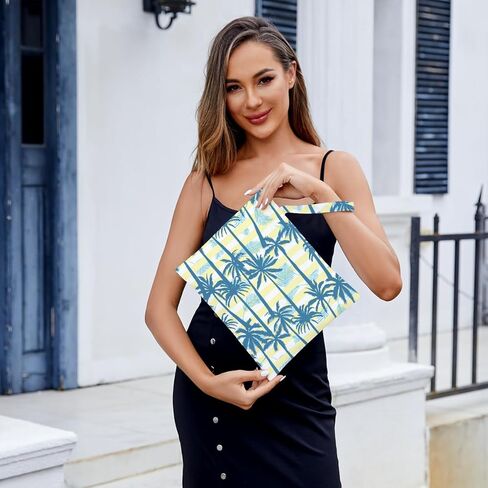 JRHung حقيبة مبللة مقاومة للماء، حقيبة قماش قابلة لإعادة الاستخدام، حقيبة رطبة وجافة، حقيبة غسيل كبيرة للسفر، ملابس متسخة، بدلة استحمام، حقيبة تمرين لصالة الألعاب الرياضية، ملابس السباحة، اليوغا، السفر، حمام السباحة، الشاطئ (أوراق النخيل، ديكور شجرة 6) in Kuwait