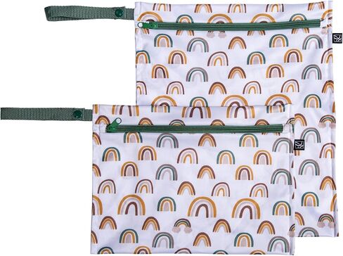 جي إل أكياس تشايلدريس الرطبة والجافة المحمولة، مقاومة للماء والتسرب، قابلة للغسل في الغسالة، قابلة لإعادة الاستخدام للحفاضات القماشية، والملابس المبللة، وملابس السباحة، والمزيد. عبوتان، أزرق مخضر/رمادي in Kuwait