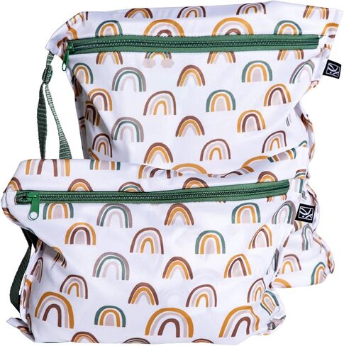 جي إل أكياس تشايلدريس الرطبة والجافة المحمولة، مقاومة للماء والتسرب، قابلة للغسل في الغسالة، قابلة لإعادة الاستخدام للحفاضات القماشية، والملابس المبللة، وملابس السباحة، والمزيد. عبوتان، أزرق مخضر/رمادي in Kuwait