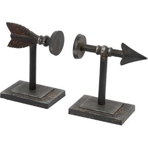 Creative Co-Op Decorative Cast Metal Arrow Bookends, Gold, Set of 2