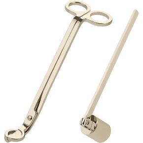 TEENGSE Rose Gold Wick Trimmer and Candle Snuffer Safely Trims Wicks and Effectively Putting Out Flames, Metal Polished Delicate Long Handle Candle Accessory Set for Scented Candles Canned Candles