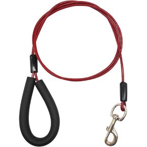 MayPaw 6Feet Chew Proof Dog Leash, Strong Cable Dog Lead Steel Cord Leash with Soft Padded Handle for Small Medium and Large Dogs Blue