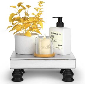FANGSUN Wood Risers for Display, Farmhouse Wood Pedestal Stand for Decor, Rustic Wooden Riser for Kitchen & Bathroom Counter Decor, Home Decorations, Display Tray for Soap, Sink Decor, Plant Holder,