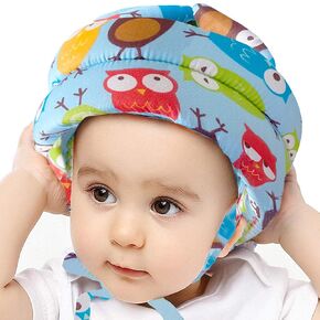 IULONEE Baby Infant Toddler Helmet No Bump Safety Head Cushion Bumper Bonnet Adjustable Protective Cap Child Safety Headguard Hat for Running Walking Crawling Safety Helmet for Kid (Beige Bear)
