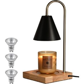 Candle Warmer Lamp, Electric Candle Warmer Lamp for Jar Candles with Timer Auto Shut Off Candle Warming Melting Lamp 3 Bulbs (Black) in Kuwait
