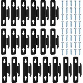 Curtain Rod Bracket Curtain Rod Single Bracket Curtain Hardware Brackets Spreader Wall Bracket Hooks with Screws Window Hardware Rod Holders for Home Kitchen Accessories Supply (Black, 20 Pcs)