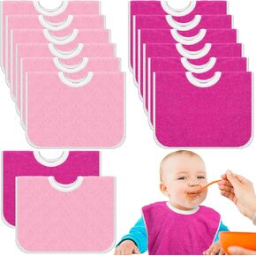 Bonuci 12 Pack Toddler Baby Bibs 15x13 Inch Pullover Full Coverage Bibs Absorbent Slip on Cotton for Girls Boys Newborn in Kuwait