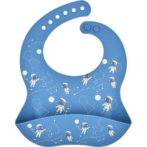 Waterproof Silicone Baby Bib, Easy Clean Quick Drying Soft and Comfortable Feeding Bucket Bib, Keep Stain off